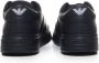 Emporio Armani Zwarte Leren Sneakers met Anatomische Rubberen Zool Black Heren - Thumbnail 8
