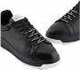 Emporio Armani Leren Vetersneakers met Rubberen Logo Black Heren - Thumbnail 11