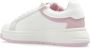 Emporio Armani Witte Roze Leren Sneaker met Metalen Adelaar Plaque White Dames - Thumbnail 8