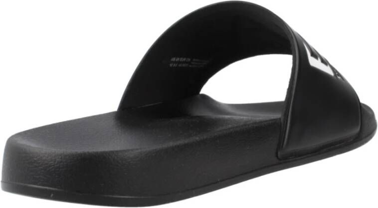 Emporio Armani Strandkleding Sliders voor Mannen Black Heren