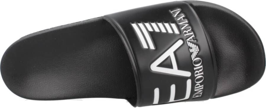 Emporio Armani Strandkleding Sliders voor Mannen Black Heren