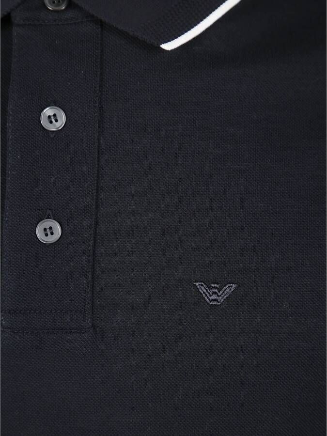 Emporio Armani Stretch piqué polo shirt met micro adelaar borduursel