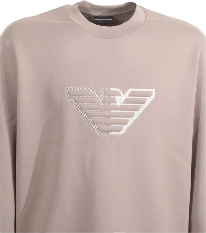 Emporio Armani Sweatshirt met ronde hals en tweekleurige adelaar