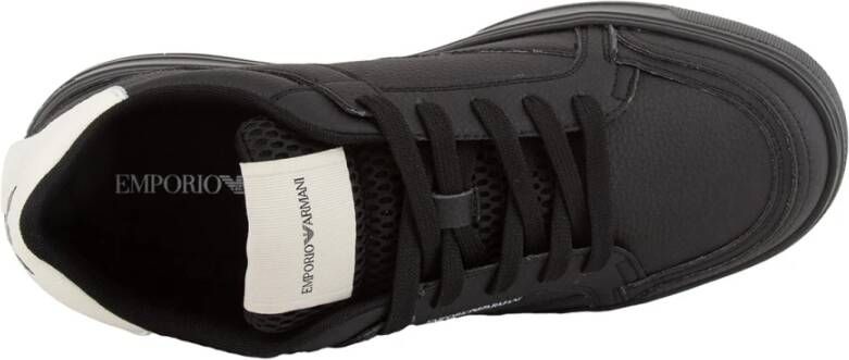 Emporio Armani Tumbled Calf Leather Nero Sneakers