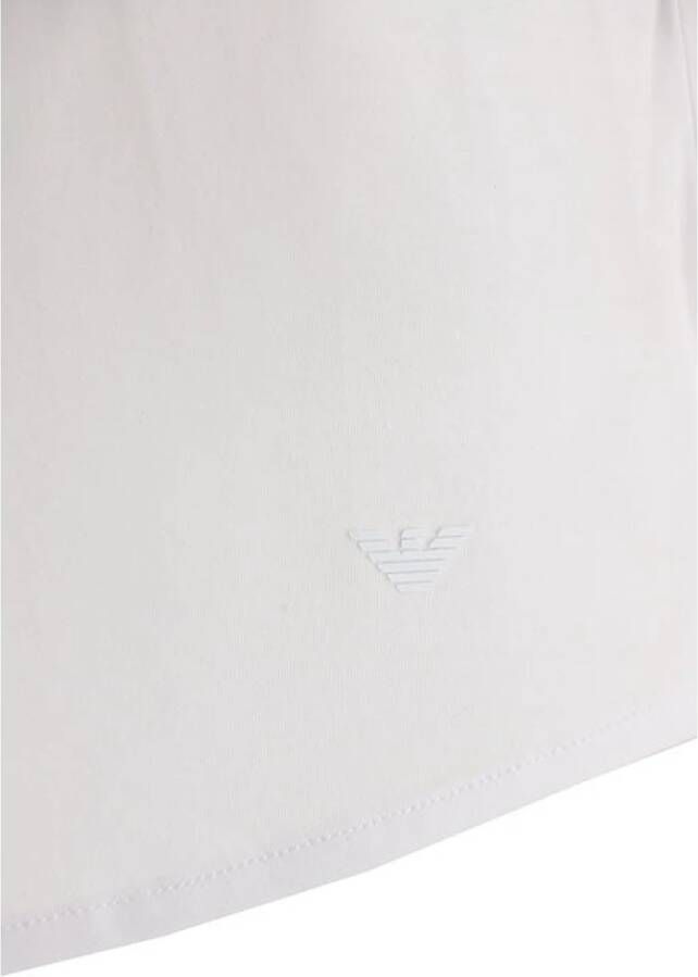 Emporio Armani Wit T-shirt met reliëf adelaar