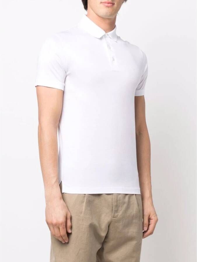 Emporio Armani Witte Adelaar Motief Poloshirt