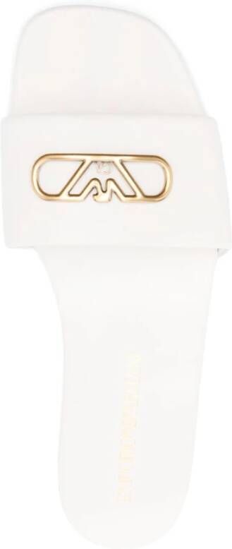 Emporio Armani Witte Leren Sandalen met Open Neus