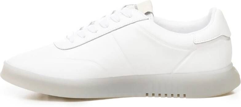 Emporio Armani Witte leren vetersneakers