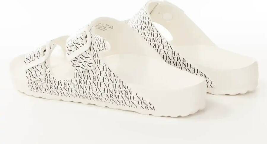 Emporio Armani Witte Logo Slippers voor Mannen