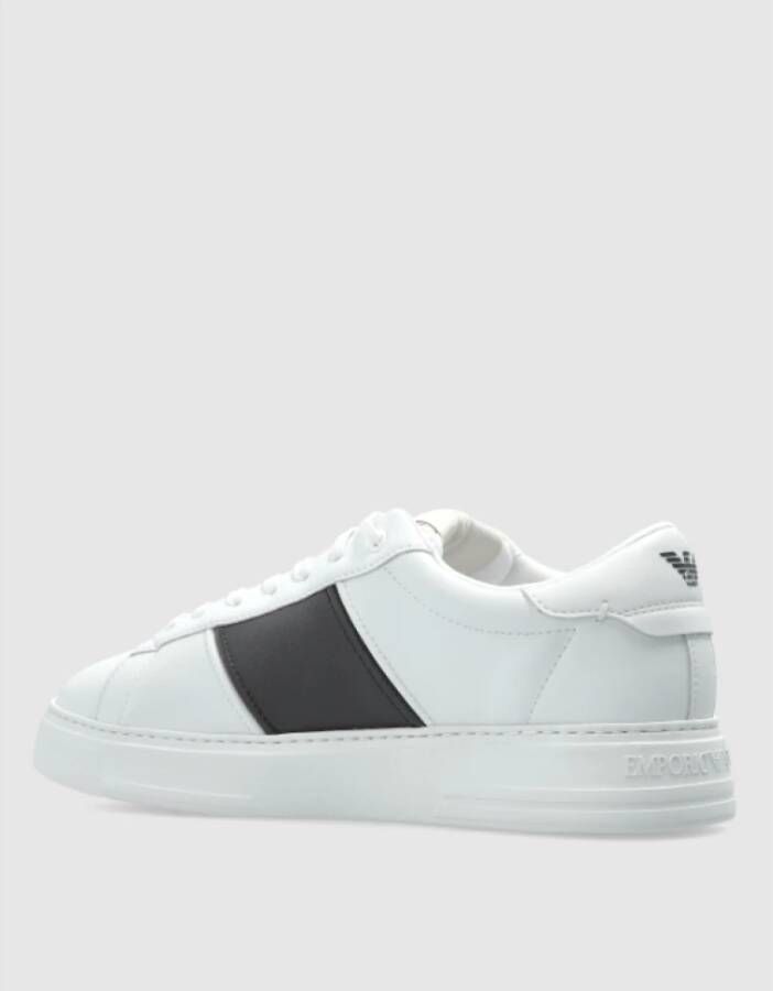 Emporio Armani Witte Mesh Sneakers met Contrasterende Band