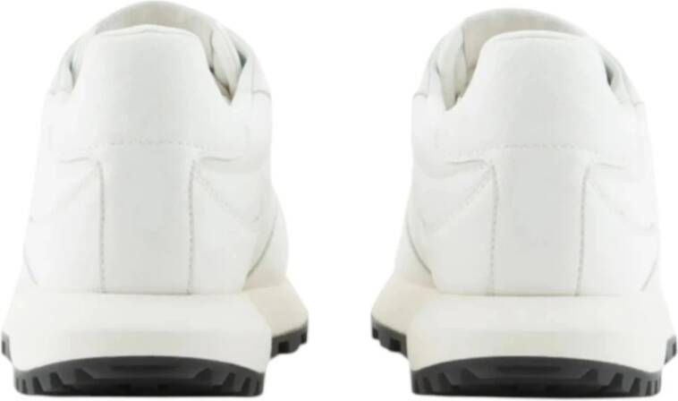 Emporio Armani Witte Sneaker met Saffiano Details White Heren