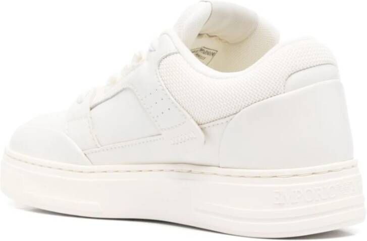 Emporio Armani Witte Sneakers met Geperforeerde Neus