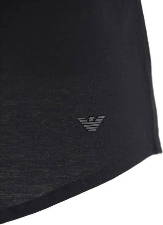 Emporio Armani Zwart T-shirt met reliëf adelaar
