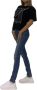 Emporio Armani Zwarte Adelaar Print Satijnen T-shirt voor Dames - Thumbnail 2