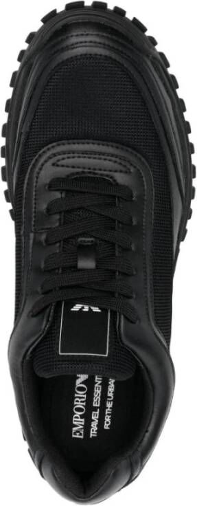 Emporio Armani Zwarte Casual Sneaker voor Mannen Black Heren