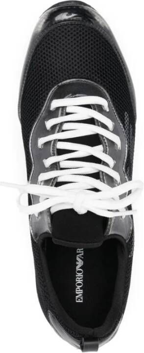 Emporio Armani Zwarte Casual Sneakers met Rubberen Zool