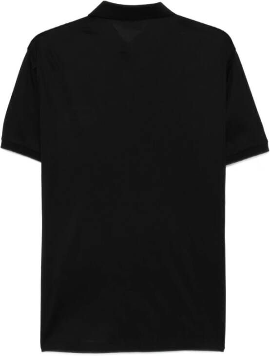 Emporio Armani Zwarte Korte Mouwen Adelaar Logo Trui