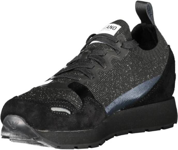 Emporio Armani Zwarte Leren Dames Sneaker Trendsetter