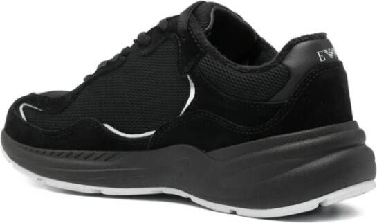 Emporio Armani Zwarte Logo Sneakers Exclusieve Stijl
