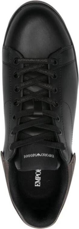 Emporio Armani Zwarte Ribbelpaneel Sneakers