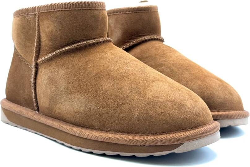 EMU Bruine Leren Laarzen Herfst Winter Collectie Brown Dames