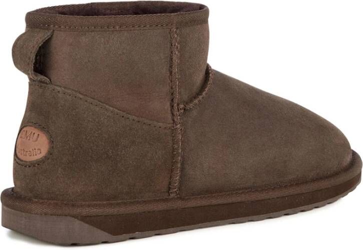 EMU Chocoladebruine Leren Dameslaarzen Brown Dames