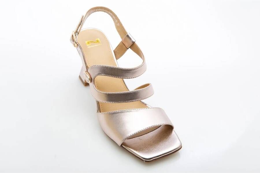 Enterprise Japan Gouden Metallic Sandaal met Enkelband Yellow Dames