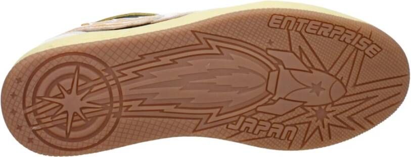 Enterprise Japan Groene Leren Lage Sneakers