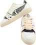 Enterprise Japan Leren sneaker met craquele inzetstukken Blue Heren - Thumbnail 3