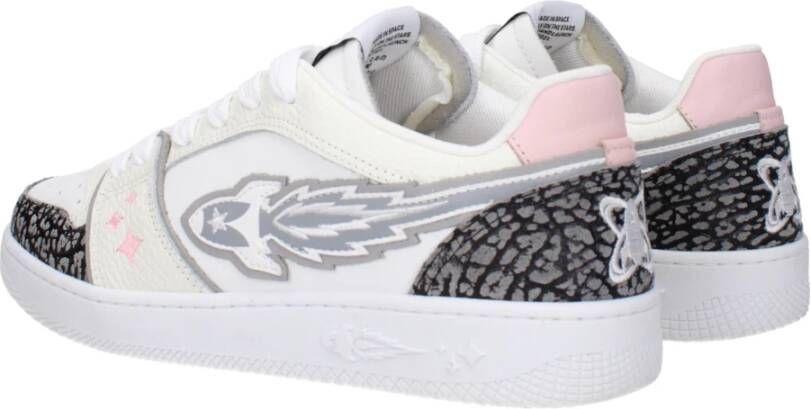 Enterprise Japan Witte Leren Sneakers Sporty Glam