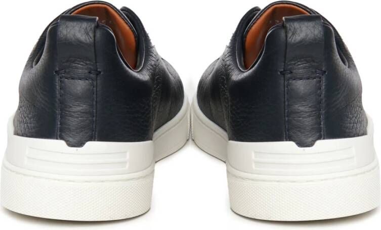 Ermenegildo Zegna Blauwe Marine Slip-On Sneakers met Elastiek Blue Heren