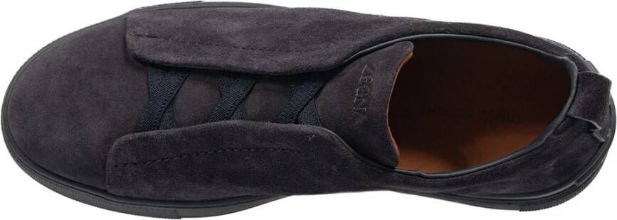 Ermenegildo Zegna Lage Top Triple Stitch Sneakers Blauw Heren