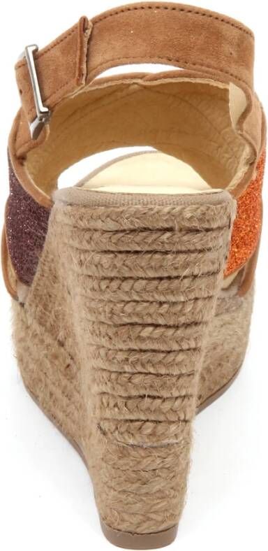 Espadrilles Glitter sleehak sandaal in oranje