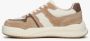 Estro Dames Beige & Wit Velours & Leren Lage Sneakers Er00112595 Multicolor Dames - Thumbnail 6