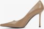Estro Beige Hoge Hakken Pumps voor Dames gemaakt van Echt Leer Beige Dames - Thumbnail 3