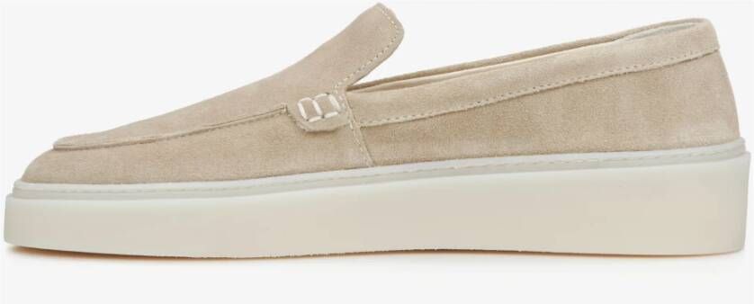 Estro Beige Italiaanse Velours Damesloafers Beige Dames