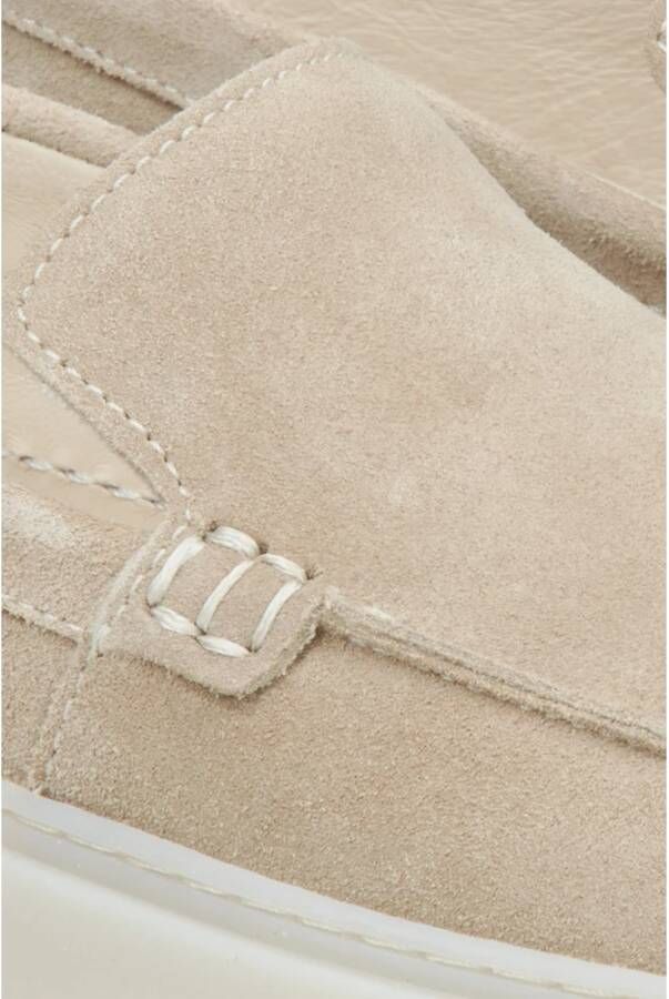 Estro Beige Italiaanse Velours Damesloafers Beige Dames