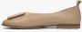 Estro Dames Beige Leren Ballet Flats met Decoratieve Versiering Beige Dames - Thumbnail 3