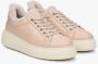 Estro Dames Beige Leren & Bont Lage Sneakers voor Winter Er00112117 Beige Dames - Thumbnail 2