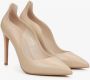 Estro Dames Beige Leren Geschulpte Hoge Hakken Beige Dames - Thumbnail 3