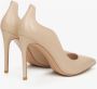 Estro Dames Beige Leren Geschulpte Hoge Hakken Beige Dames - Thumbnail 4