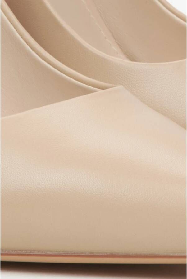 Estro Dames Beige Leren Geschulpte Hoge Hakken Beige Dames