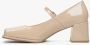 Estro Dames Beige Mary Jane Pumps gemaakt van Echt Lakleer Er00114678 Beige Dames - Thumbnail 3