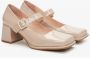Estro Dames Beige Mary Jane Pumps gemaakt van Patent Echt Leer Er00114168 Beige Dames - Thumbnail 2