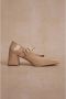 Estro Dames Beige Mary Jane Pumps gemaakt van Patent Echt Leer Er00114168 Beige Dames - Thumbnail 6