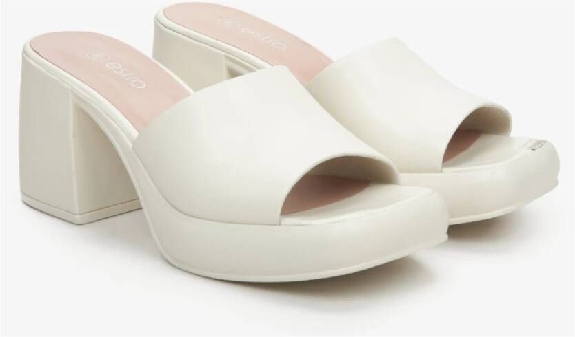 Estro Dames Licht Beige Slip On Platform Hoge Hak Muiltjes Er00112881 Beige Dames