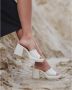 Estro Dames Licht Beige Slip On Platform Hoge Hak Muiltjes Er00112881 Beige Dames - Thumbnail 4