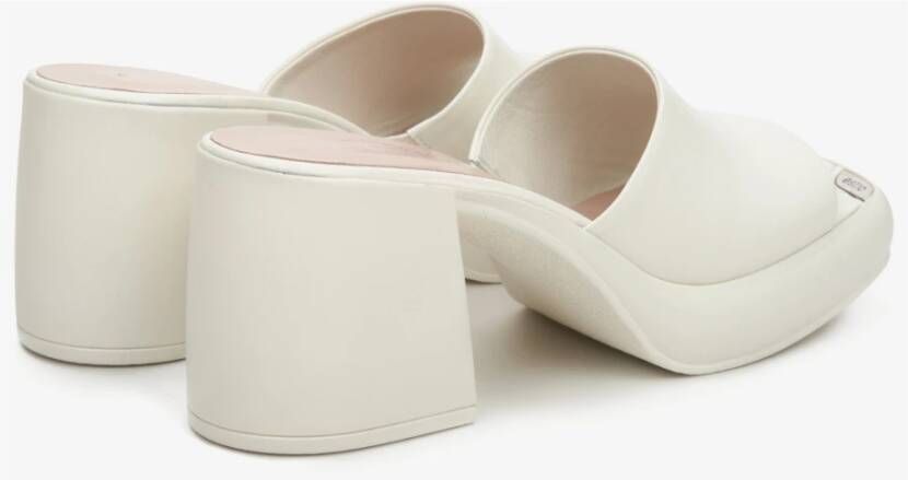Estro Dames Licht Beige Slip On Platform Hoge Hak Muiltjes Er00112881 Beige Dames