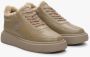Estro Dames Sand Beige High-Top Winter Sneakers met Leer en Bont Er00114133 Beige Dames - Thumbnail 3
