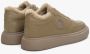 Estro Dames Sand Beige High-Top Winter Sneakers met Leer en Bont Er00114133 Beige Dames - Thumbnail 6